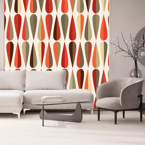 Fotobehang Compositie van druppels op een witte achtergrond in vintage stijl