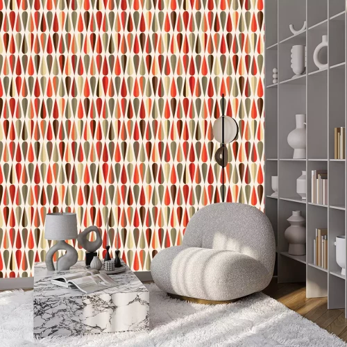 Behang Compositie van druppels op een witte achtergrond in vintage stijl