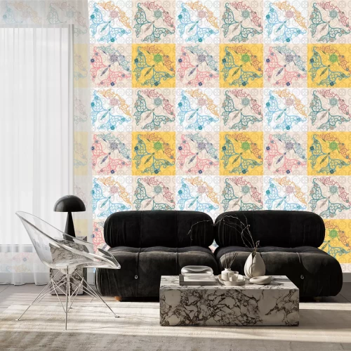 Behang Siervlinders op tegels