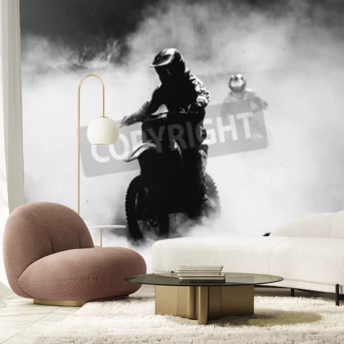 Fotobehang Motorrijders in het stof