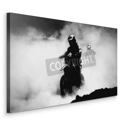 Canvas Motorrijders in het stof