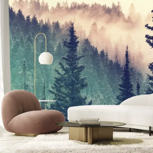 Fotobehang Mist in het bos