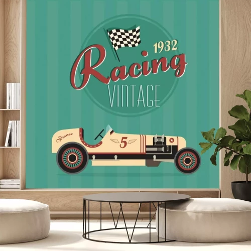 Fotobehang Vector uitstekende sport racewagens