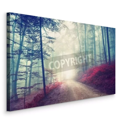 Canvas Bos en rode struiken