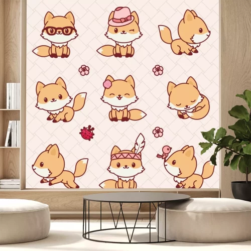 Sticker kawaii vossen