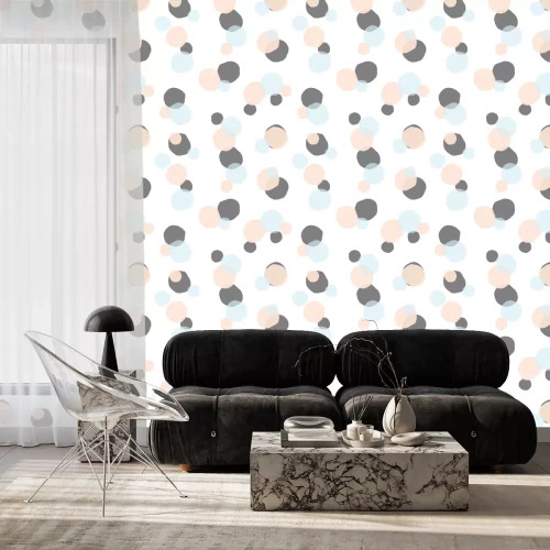 Behang Motief met heldere delicate stippen