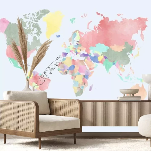 Sticker Pastelkaart van landen