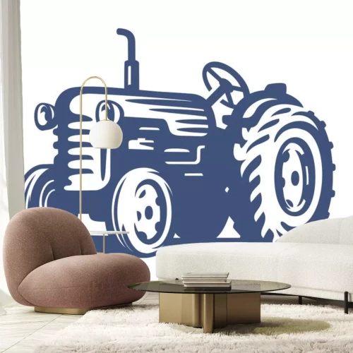 Sticker vector blauwe Tractor