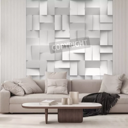 Fotobehang Rechthoekig Patroon in 3D