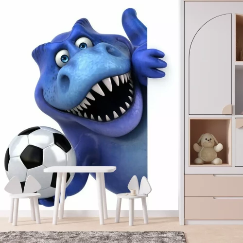 Sticker Grappige dinosaurus met een bal