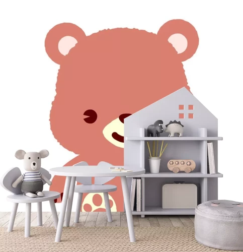 Sticker Oranje pluizig speelgoedbeer