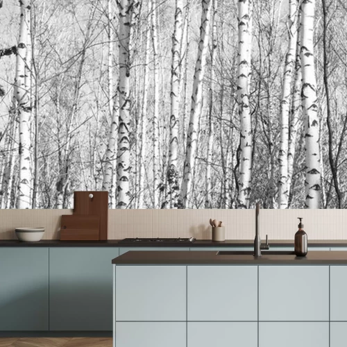 Fotobehang Foto van berkenstammen