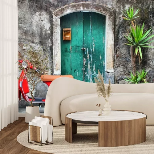 Fotobehang Rode scooter