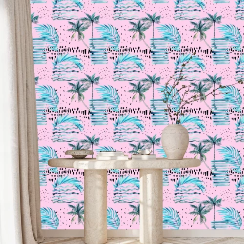 Behang Roze abstracte zomer