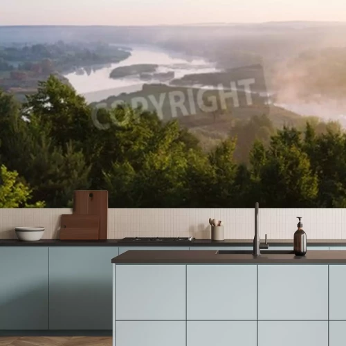 Fotobehang Rivier in het midden van het bos