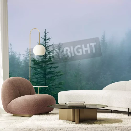 Fotobehang Coniferen in herfstsfeer