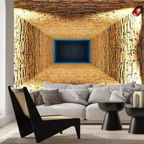 Fotobehang Architectuur van bakstenen liftschachten