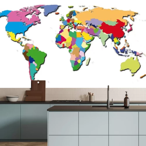 Sticker wereld-kleuren