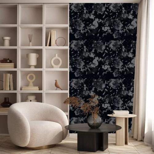 Behang Camouflage patroon achtergrond naadloze vector illustratie. Klassieke kledingstijl maskerende camo herhaal print. Groene bruine zwarte olijfkleuren bos textuur