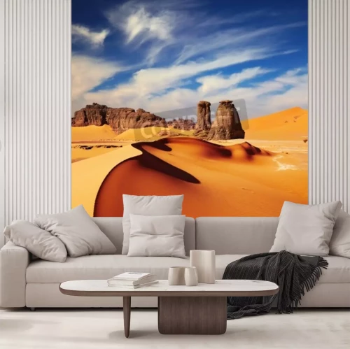 Fotobehang Woestijnduinen en rotsen