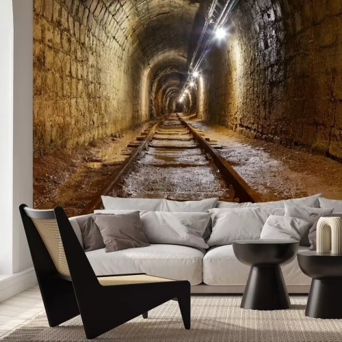 Fotobehang Oude tunnel in een mijn