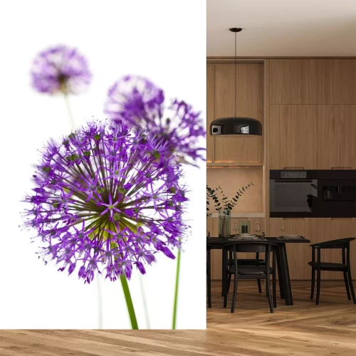 Sticker Lila bloemen in de vorm van een bol