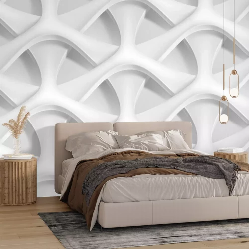 Fotobehang Abstract 3D geometrisch patroon op een witte achtergrond