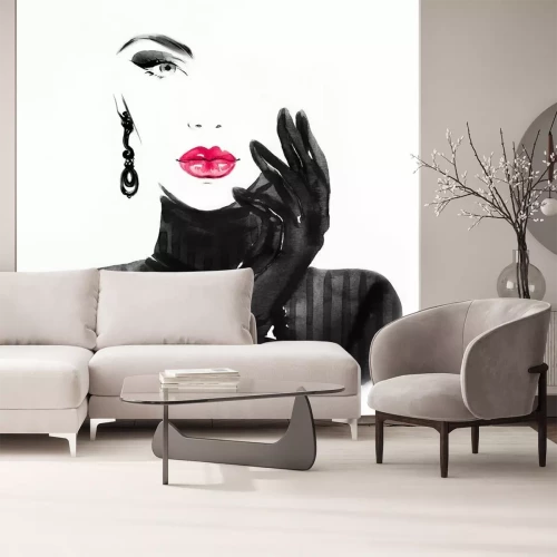 Sticker Portret van een vrouw in modieuze stijl