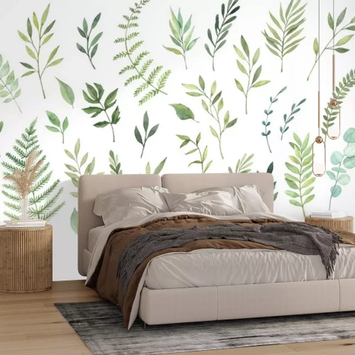 Sticker Hand getekende aquarel illustraties. Botanische clipart (bladeren, bloemen, wervelingen, kruiden, takken). Bloemenontwerp elementen. Perfect voor bruiloftuitnodigingen, wenskaarten, blogs, posters en 