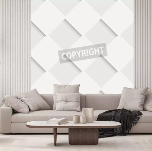 Fotobehang Vierkant patroon in 3D