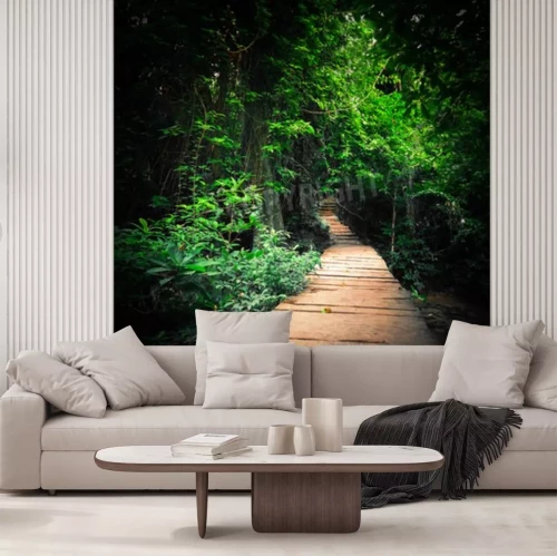 Fotobehang Pad door de tropen