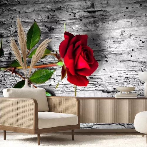 Sticker Bloem liggend op beton