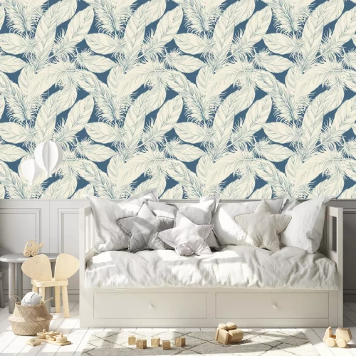 Behang Naadloze veer achtergrond patroon