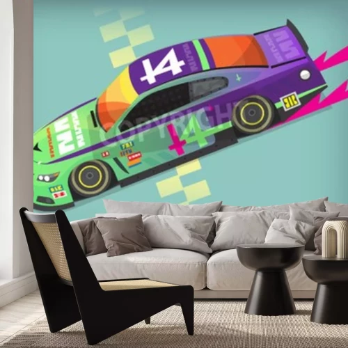 Fotobehang Raceauto op de startlijn