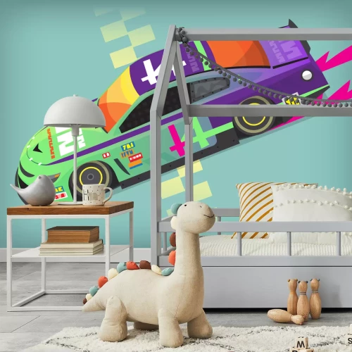 Fotobehang Raceauto op de startlijn