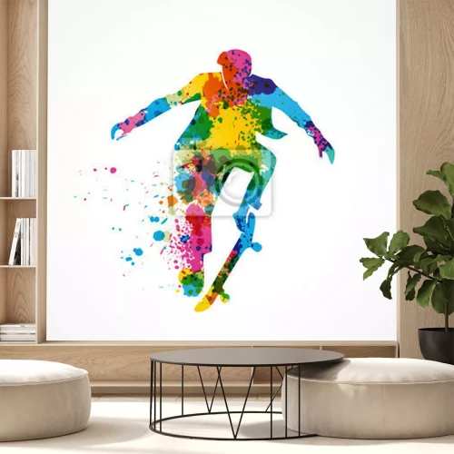 Fotobehang Homme, skatesilhouet