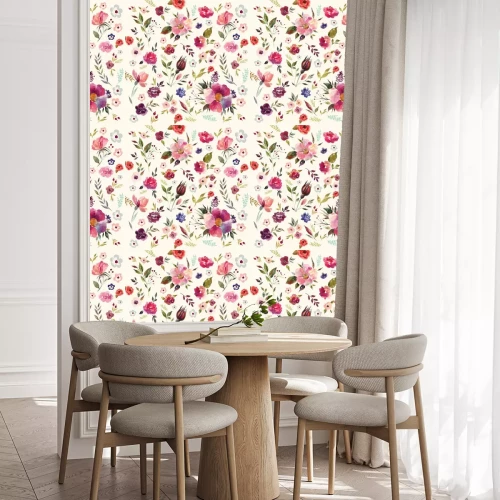 Behang Waterverf bloemenpatroon