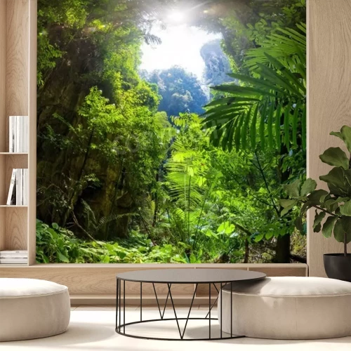 Fotobehang Daglicht in een jungle