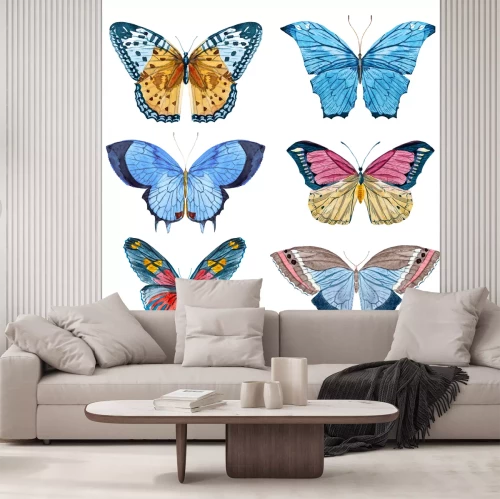 Sticker Vlinders geschilderd met aquarellen