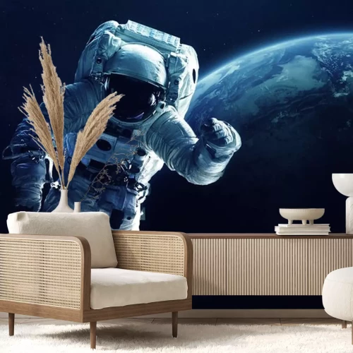 Sticker Kosmische ruimte 3d astronaut buiten het schip