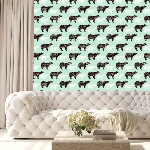 Behang Naadloos patroon met ijsbeer silhouet. Perfect voor stof, textiel.Vector achtergrond