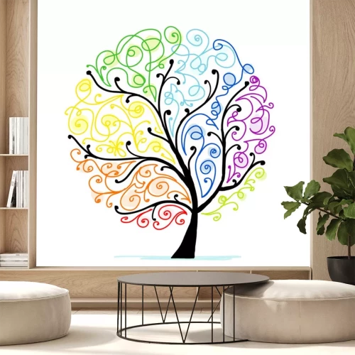 Sticker Kunst boom voor uw ontwerp