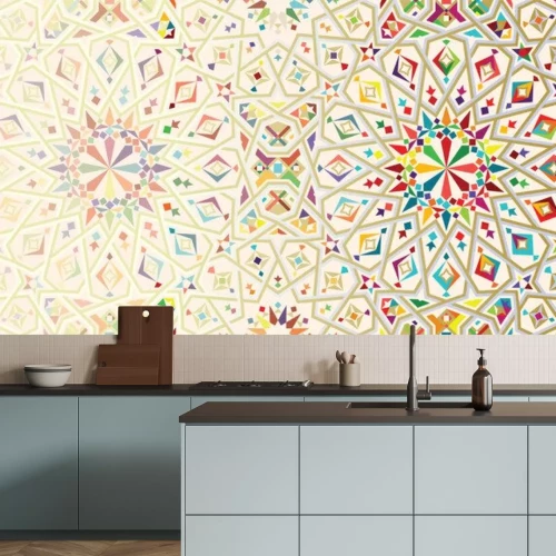 Sticker Marokko Disintegration Template. Islamitisch Mozaïekontwerp. Abstracte Achtergrond