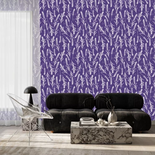 Behang Hand getekend naadloos patroon met lavendel. Vector illustratie