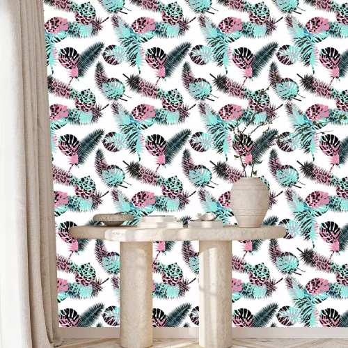 Behang Veren van bladeren