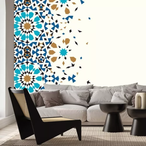 Sticker Marokko Disintegration Template. Islamitisch Mozaïekontwerp. Abstracte Achtergrond.