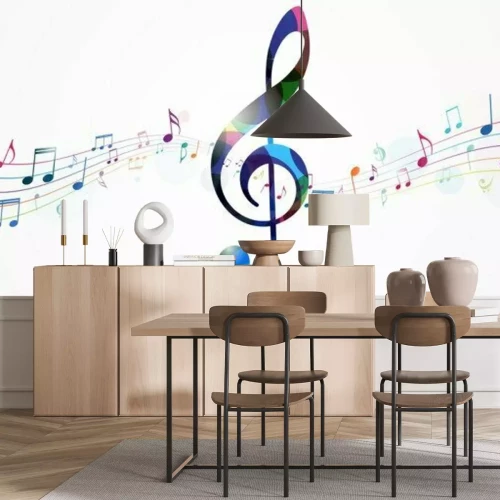 Sticker Kleurrijke muziek notities achtergrond