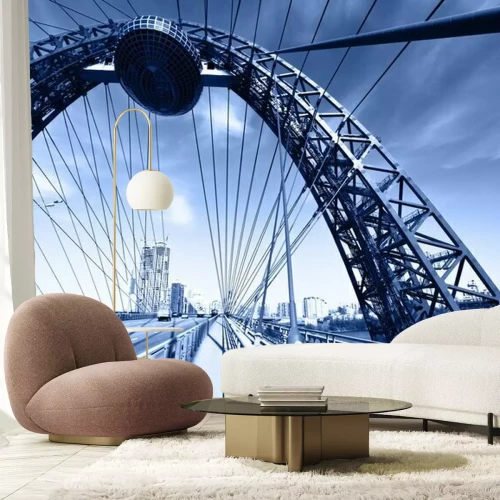 Fotobehang Brugoverspanningen tegen de lucht