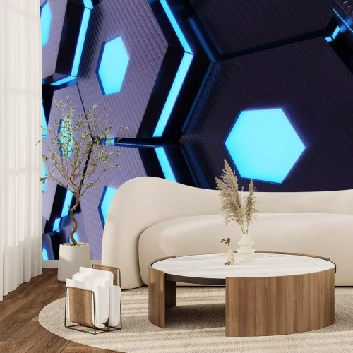 Sticker Abstracte futuristische zeshoeken