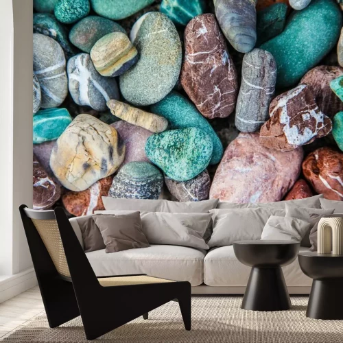 Fotobehang Gekleurde stenen uit de zee
